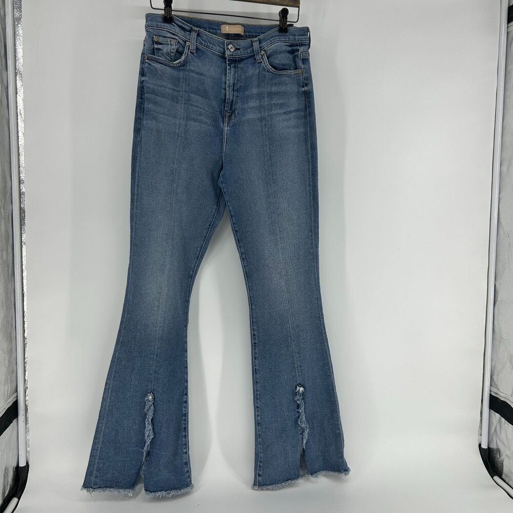 7 for All Mankind Flared Jeans Kick Slit Women's 32 Luxe Vintage High Waisted